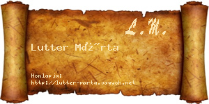 Lutter Márta névjegykártya