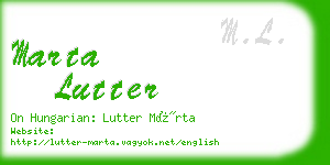 marta lutter business card